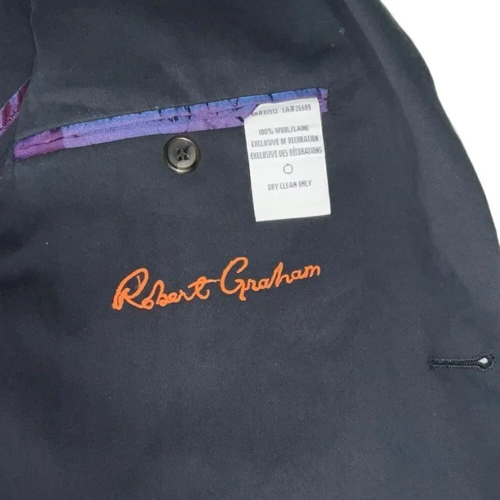 🎨 Robert Graham 40R Statement Blazer 🧠 Art Lined Julian Notch Lapel Boss Jacket